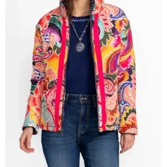 Johnny Was Pia Del Mar Puffer Jacket Reversible Size Small New with Tag - Picture 5 of 5